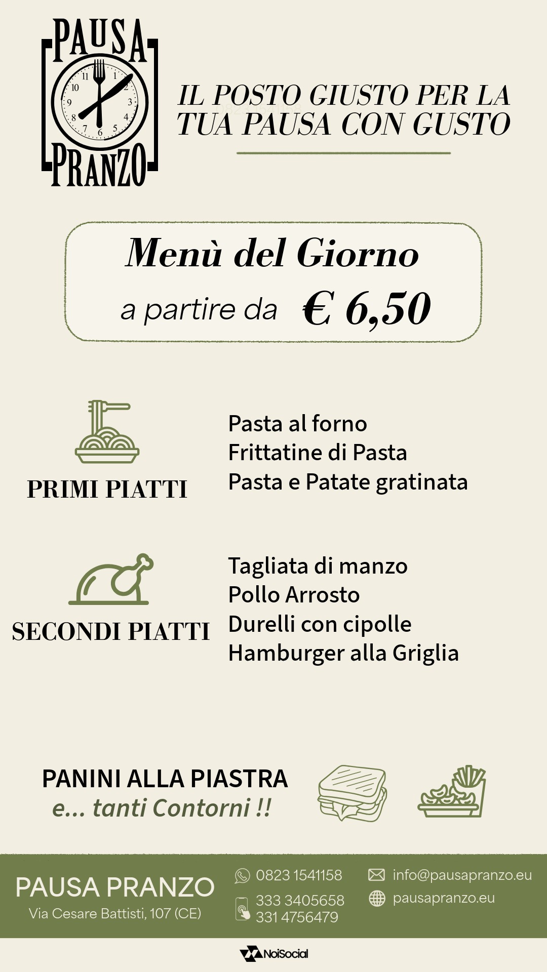Anteprima del menu del giorno di Pausa Pranzo